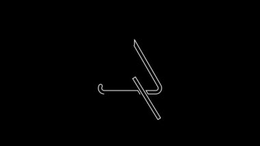 White line Triangle musical instrument icon isolated on black background. 4K Video motion graphic animation.
