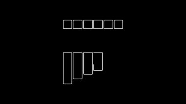 White line Pan flute icon isolated on black background. Traditional peruvian musical instrument. Folk instrument from Peru, Bolivia and Mexico. 4K Video motion graphic animation.
