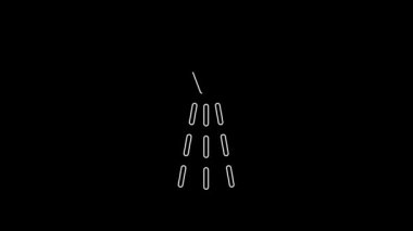 White line Fire sprinkler system icon isolated on black background. Sprinkler, fire extinguisher solid icon. 4K Video motion graphic animation.