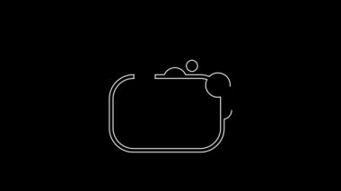 Siyah arkaplanda beyaz çizgi sabun simgesi var. Köpüklü sabun çubuğu. 4K Video hareketli grafik canlandırması.