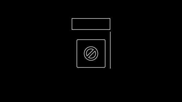 White Line Sports Doping Anabolic Drugs Icon Isolated Black Background — Video