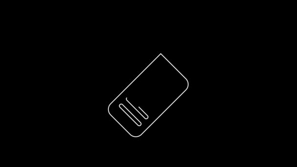 Bílá Čára Vysílačka Ikona Izolované Černém Pozadí Přenosná Ikona Vysílače — Stock video