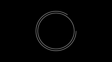 Beyaz çizgi güç simgesi siyah arkaplanda izole edildi. Başlat işareti. 4K Video hareketli grafik canlandırması.