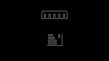 White line Biologically active additives icon isolated on black background. 4K Video motion graphic animation.