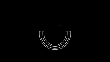 White line Bellboy hat icon isolated on black background. Hotel resort service symbol. 4K Video motion graphic animation.