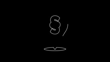 White line Location law icon isolated on black background. 4K Video motion graphic animation.