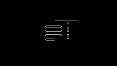 White line Train ticket icon isolated on black background. Travel by railway. 4K Video motion graphic animation.
