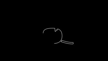 Beyaz çizgi korsan göz bandı simgesi siyah arkaplanda izole edildi. Korsan aksesuarı. 4K Video hareketli grafik canlandırması.