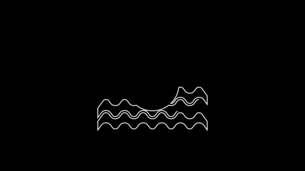 White Line Water Energy Icon Isolated Black Background Ecology Concept — Vídeos de Stock