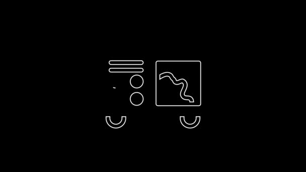 White Line Spectrometer Icon Isolated Black Background Video Motion Graphic — Stok Video