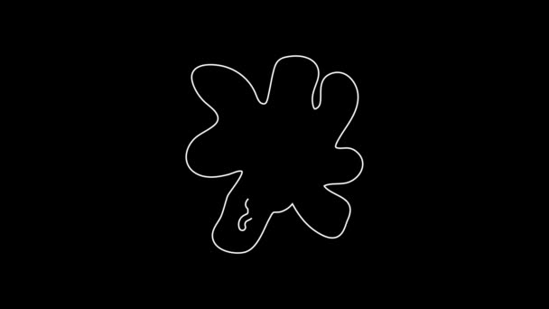 White Line Cell Icon Isolated Black Background Video Motion Graphic — Video