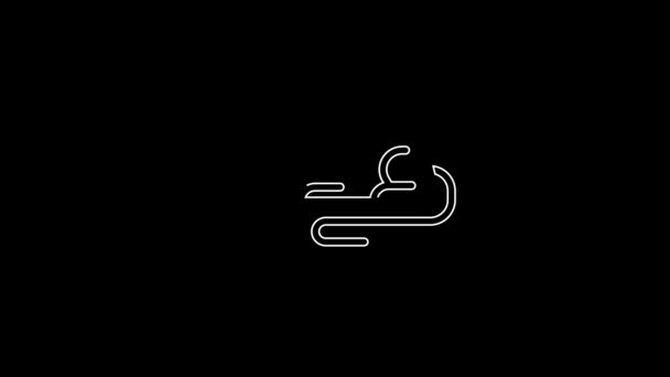 White Line Experimental Mouse Icon Isolated Black Background Video Motion — Vídeo de stock