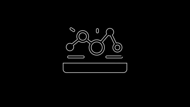 White Line Genetic Engineering Modification Laptop Icon Isolated Black Background — Stockvideo