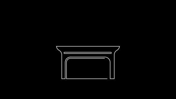 White Line Jurors Icon Isolated Black Background Video Motion Graphic — Stock Video