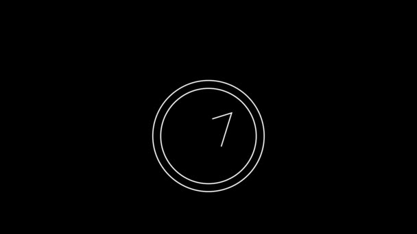 Піктограма Compass Білої Лінії Ізольована Чорному Тлі Символ Навігації Вітрів — стокове відео