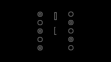 White line Airport runway for taking off and landing aircrafts icon isolated on black background. 4K Video motion graphic animation.