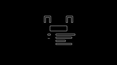 White line Airport board icon isolated on black background. Mechanical scoreboard. Info of flight on the billboard in the airport. 4K Video motion graphic animation.