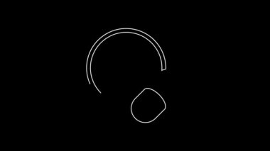 Siyah arka planda beyaz çizgi ilaç veya tablet ikonu var. Kapsül hapı ve uyuşturucu işareti. Eczane tasarımı. 4K Video hareketli grafik canlandırması.