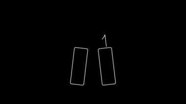 White line Sport expander icon isolated on black background. Sport equipment. 4K Video motion graphic animation.