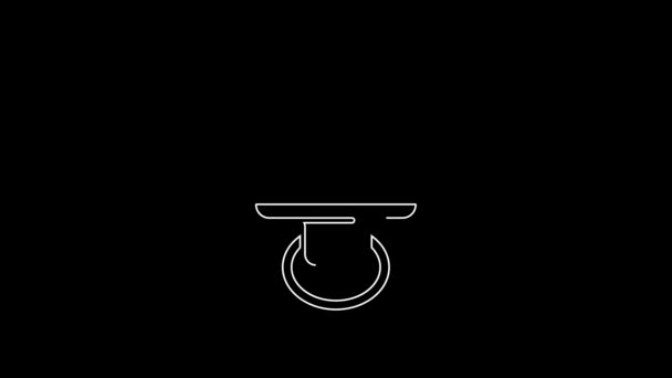 Иконка Умиротворяющего Манекена Белой Линии Черном Фоне Детская Игрушка Видеографическая — стоковое видео