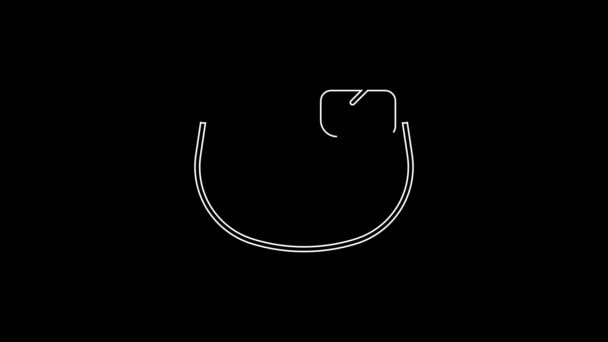 Bílá Čára Ikona Brýlí Izolované Černém Pozadí Grafická Animace Pohybu — Stock video