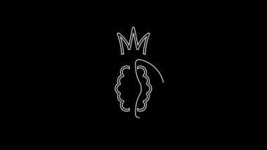 White line Tomato icon isolated on black background. 4K Video motion graphic animation.