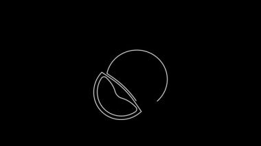 White line Tomato icon isolated on black background. 4K Video motion graphic animation.