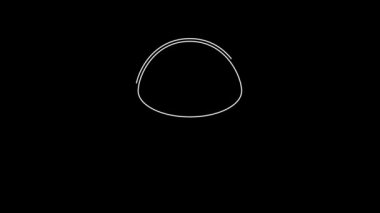 White line Mushroom icon isolated on black background. 4K Video motion graphic animation.