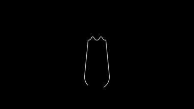 White line Eggplant icon isolated on black background. 4K Video motion graphic animation.