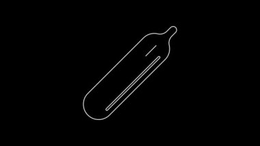 White line Fresh cucumber icon isolated on black background. 4K Video motion graphic animation.