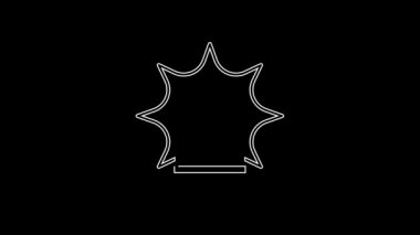 Beyaz çizgi Flasher siren simgesi siyah arkaplanda izole edildi. Acil durum sireni. 4K Video hareketli grafik canlandırması.