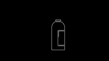 White line Fire extinguisher icon isolated on black background. 4K Video motion graphic animation.