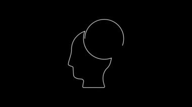 White line Firefighter icon isolated on black background. 4K Video motion graphic animation.