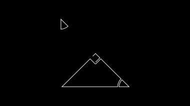 White line Angle bisector of a triangle icon isolated on black background. 4K Video motion graphic animation.