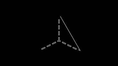 White line Geometric figure Tetrahedron icon isolated on black background. Abstract shape. Geometric ornament. 4K Video motion graphic animation.