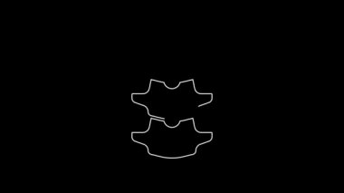 White line Human spine icon isolated on black background. 4K Video motion graphic animation.