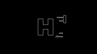 Beyaz çizgi hastane tabela simgesi siyah arkaplanda izole edildi. 4K Video hareketli grafik canlandırması.