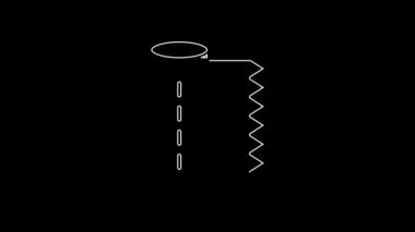 Beyaz çizgili kumaş rulo simgesi siyah arkaplanda izole edildi. Yuvarlan, paspas, halı, halı, halı ya da kağıt rulo ikonu. 4K Video hareketli grafik canlandırması.