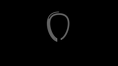 Beyaz çizgi Hıristiyan çizgisinde siyah arka planda izole edilmiş bir simge. Kilise haçı. 4K Video hareketli grafik canlandırması.