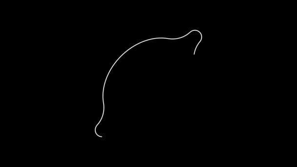 White Line Lemon Icon Isolated Black Background Video Motion Graphic — Video