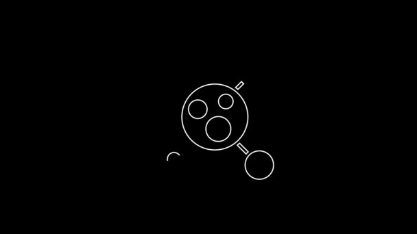 Icona Molecule Linea Bianca Isolata Sfondo Nero Struttura Delle Molecole — Video Stock