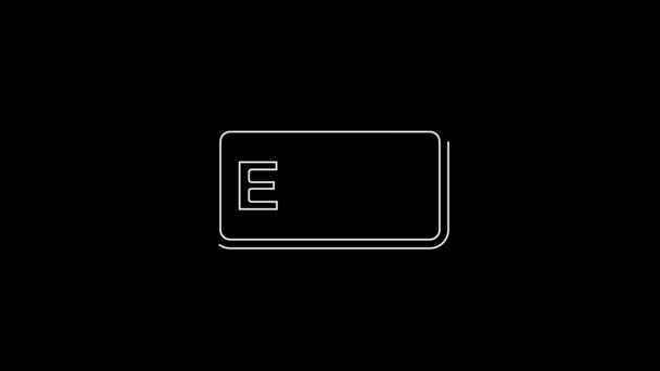 White Line Fire Exit Icon Isolated Black Background Fire Emergency — 图库视频影像