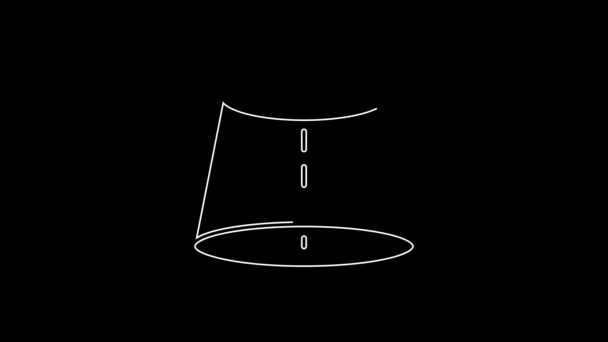 White Line Geometric Figure Icon Isolated Black Background Abstract Shape — Stockvideo