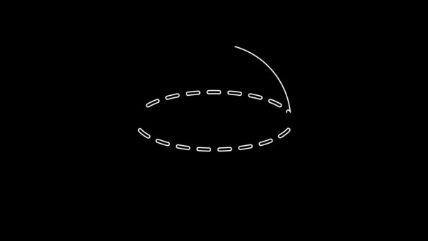 Witte Lijn Geometrische Figuur Bol Pictogram Geïsoleerd Zwarte Achtergrond Abstracte — Stockvideo