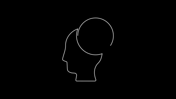 Biała Linia Funkcja Matematyczna Ikona Symbolu Odizolowana Czarnym Tle Animacja — Wideo stockowe
