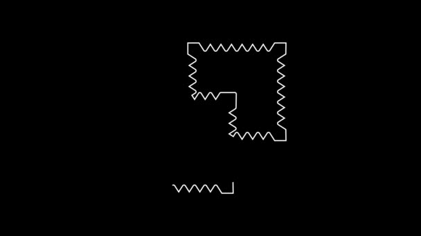 白い線黒の背景に隔離された織物ロールアイコン ロール マット カーペットや紙ロールアイコン 4Kビデオモーショングラフィックアニメーション — ストック動画