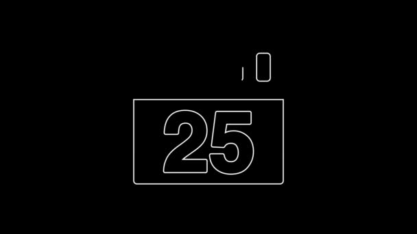 Значок Календарь Белой Линии Выделен Черном Фоне Символ Напоминания События — стоковое видео