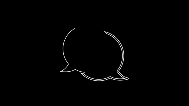 Біла Лінія Могила Поперечним Іконом Ізольованим Чорному Тлі Відеографічна Анімація — стокове відео