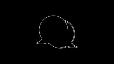 Siyah arkaplanda beyaz çizgi DNA sembolü izole edilmiş. 4K Video hareketli grafik canlandırması.