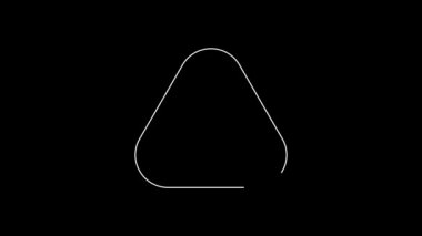 Beyaz çizgi suşi simgesi siyah arkaplanda izole edildi. Geleneksel Japon yemekleri. 4K Video hareketli grafik canlandırması.